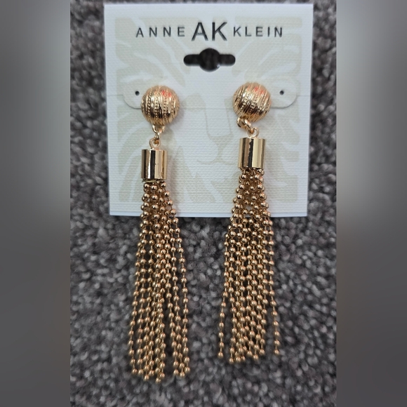 Anne Klein Gold Tassel Earrings, BRAND NEW - Picture 2 of 4